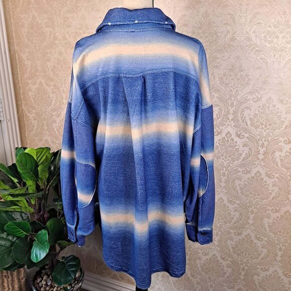 Free People Printed Ruby Jacket Deep Sea Combo Size Large NWT - Picture 9 of 14